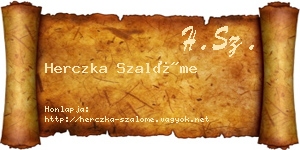 Herczka Szalóme névjegykártya